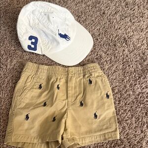 Ralph Lauren White and Tan Set with Navy Accents